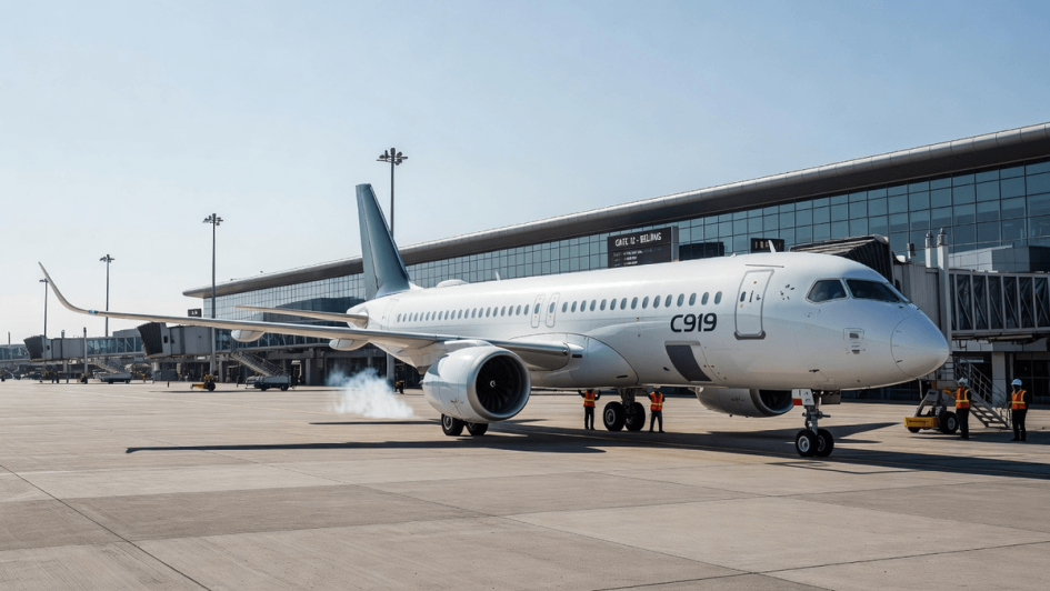 China's C919 Jet Flies First International Route to Mongolia