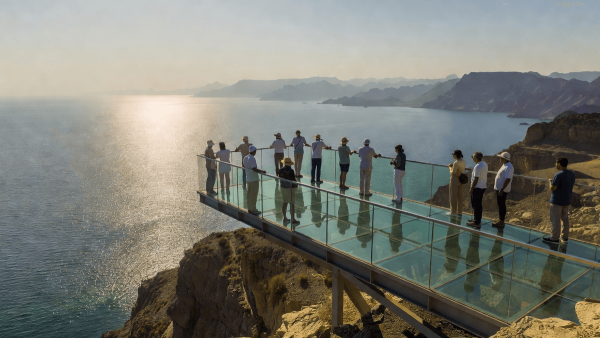 Shaat Viewpoint in Oman Unveils New Glass Skywalk Attracting Tourists