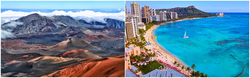 Haleakala National Park And Waikiki Beach