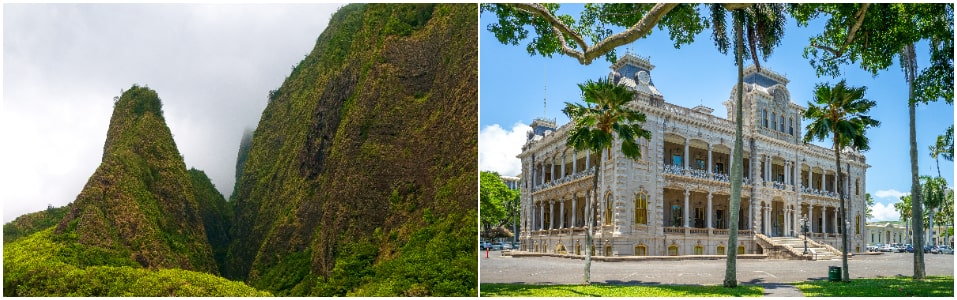 Iao Valley State Monument And Iolani Palace