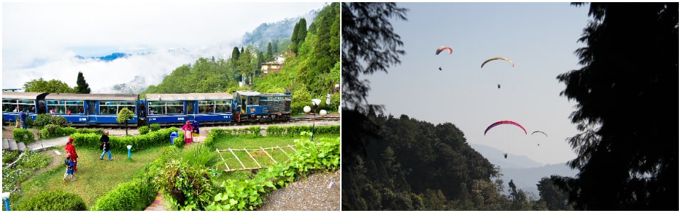 Toy Train And Paragliding