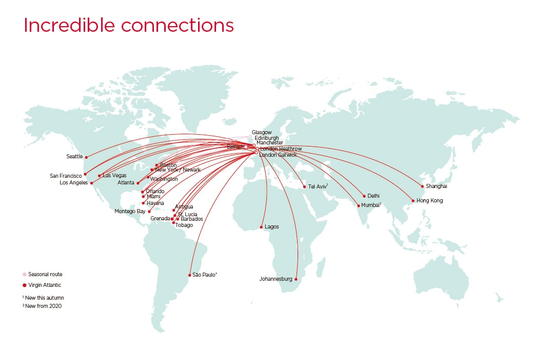 Virgin Atlantic Destinations Virgin Atlantic Destinations